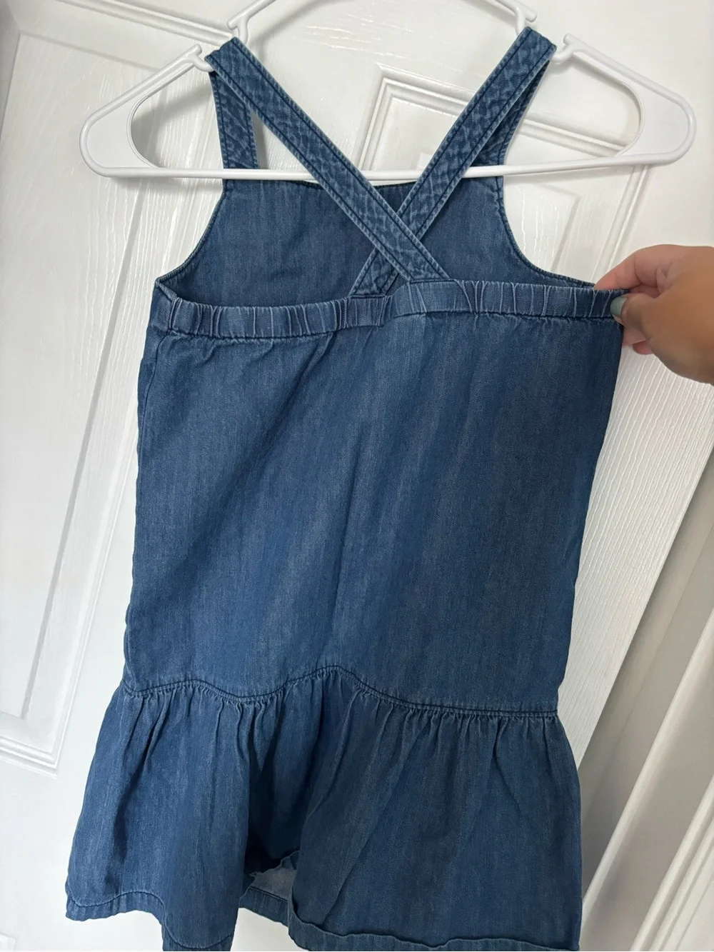 Size 8 Hanna Andersson embroidered denim dress